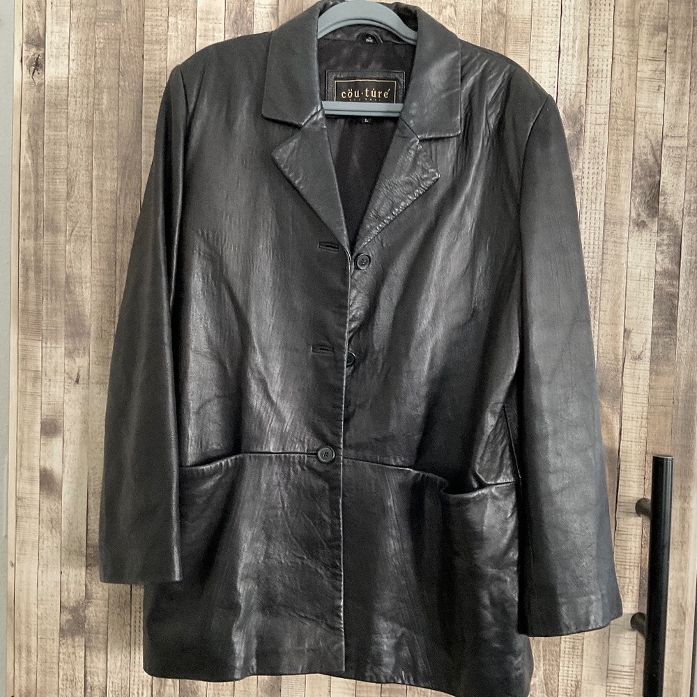LEATHER LAMB COUTURE BLAZER WOMENS